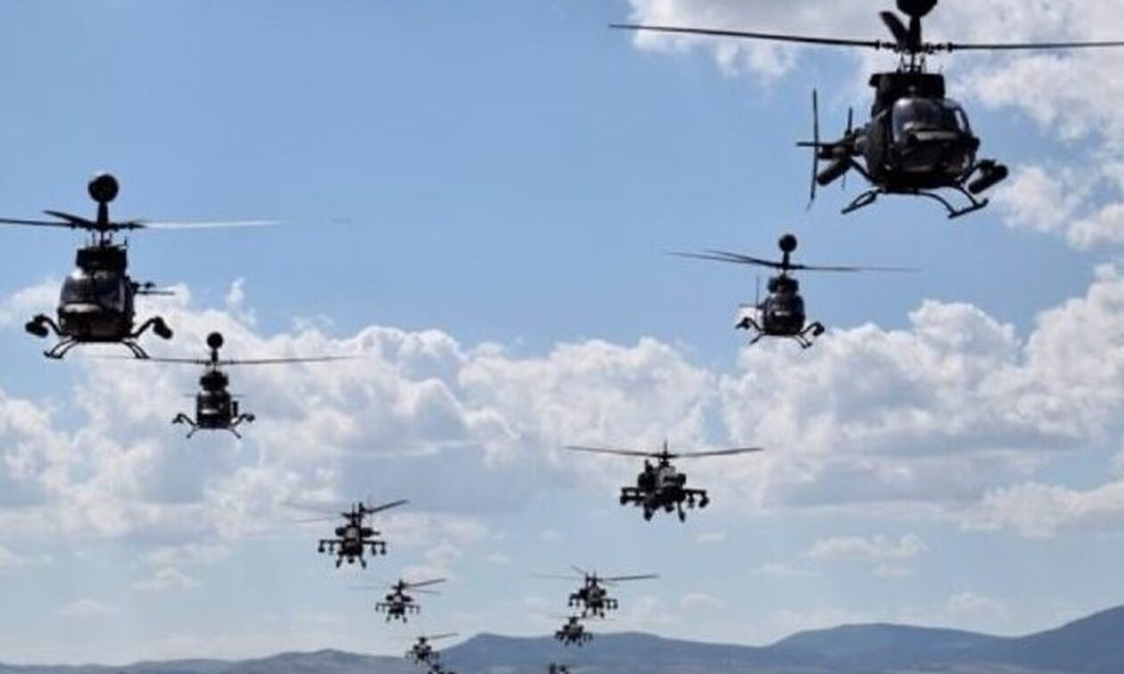 Αεροπορία Στρατού: 22 ελικόπτερα της «έκρυψαν» τον ουρανό στη Θεσσαλία