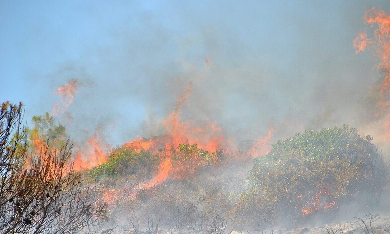 Φωτιά στο Ρέθυμνο: Πυρκαγιά σε δύσκολο σημείο