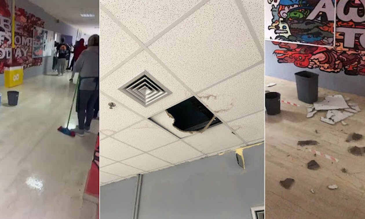 Κακοκαιρία: Έπεσαν τμήματα της οροφής στο 2ο Λύκειο Ηγουμενίτσας – Διακόπηκαν τα μαθήματα