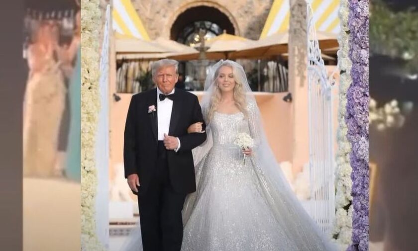 O Ντόναλνυ Τραμπ συνοδεύει την κόρη του την ημέρα του γάμου της