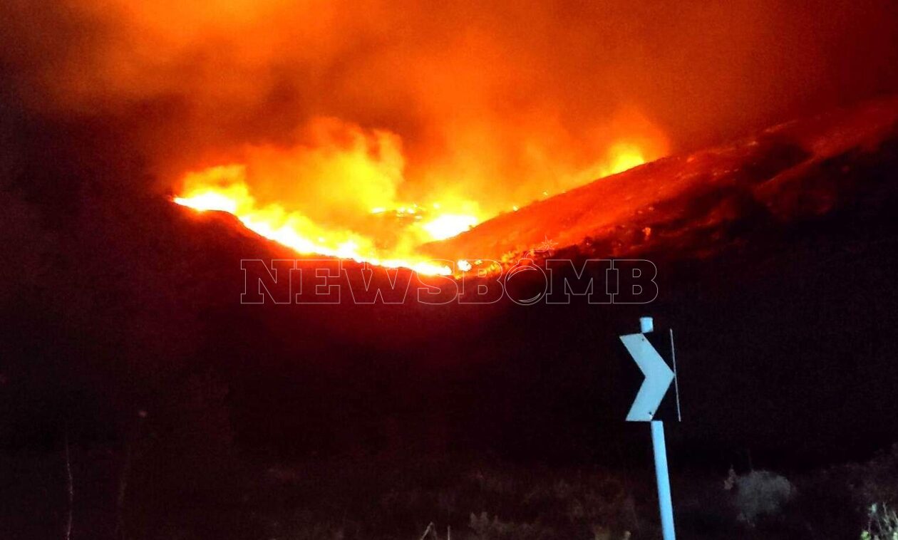 Λήμνος: Mεγάλη φωτιά σε εξέλιξη - Ισχυροί άνεμοι στην περιοχή
