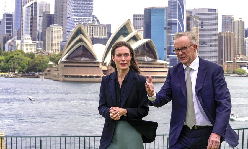 H Σάνα Μάριν με τον Αυστραλό πρωθυπουργό