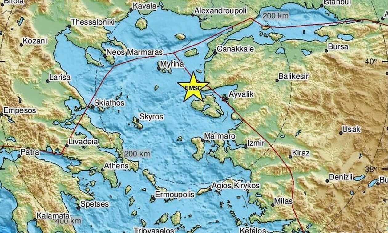 Σεισμός κοντά στη Μυτιλήνη - Αισθητός στο νησί (pics)