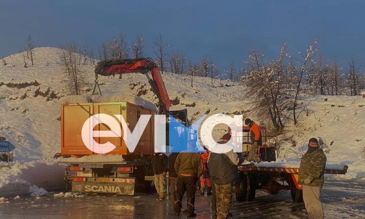 Κακοκαιρία Μπάρμπαρα: Παραμένουν χωρίς ρεύμα ορεινά χωριά στην Εύβοια