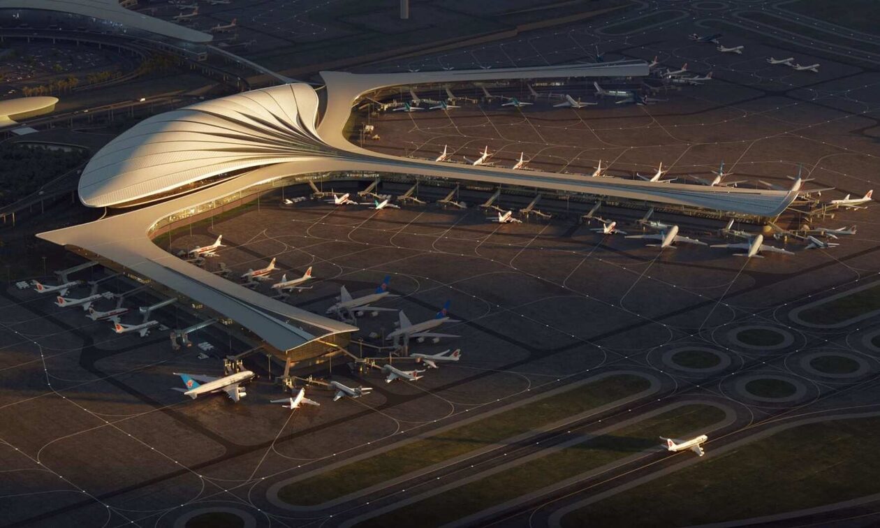 «Πλωτό φτερό»: Αποκαλύφθηκαν τα σχέδια για το νέο αεροδρόμιο της Κίνας - Εντυπωσιακές εικόνες