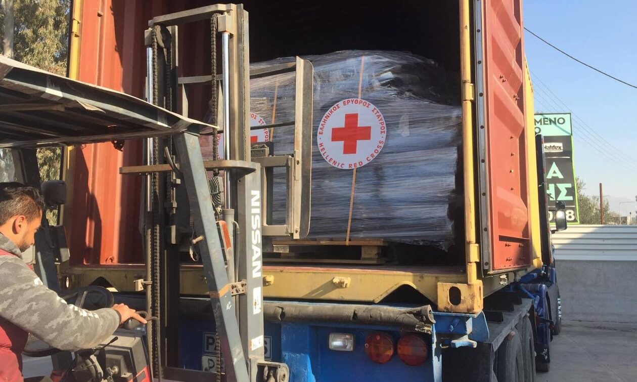 Ο Ελληνικός Ερυθρός Σταυρός απέστειλε 20 τόνους ανθρωπιστικής βοήθειας στη Λαττάκεια της Συρίας