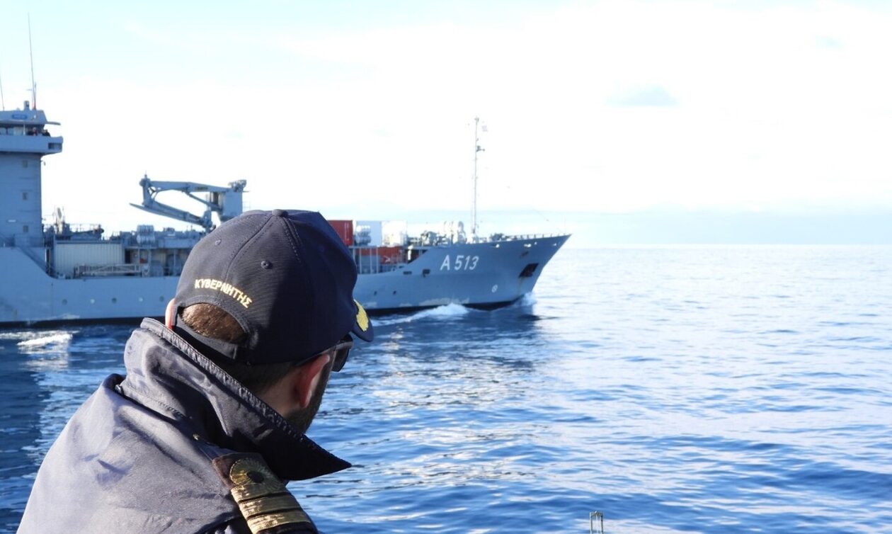 Ελληνική Κανονιοφόρος με γερμανικό πλοίο του ΝΑΤΟ μαζί, ανοιχτά της Μυτιλήνης