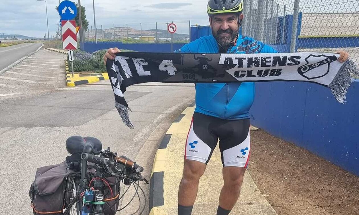 Super League: Απίθανος! Πήγε από την Αθήνα στη Λιβαδειά με ποδήλατο για να δει τον ΟΦΗ