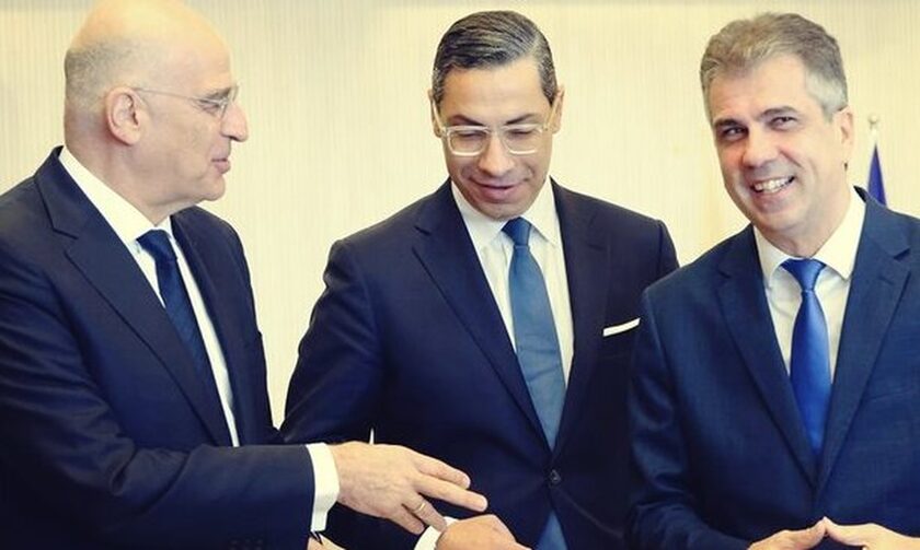 ΥΠΕΞ Κύπρου-Ελλάδας-Ισραήλ: Επαναβεβαίωσαν στενές σχέσεις και εξήραν την ενεργειακή συνεργασία