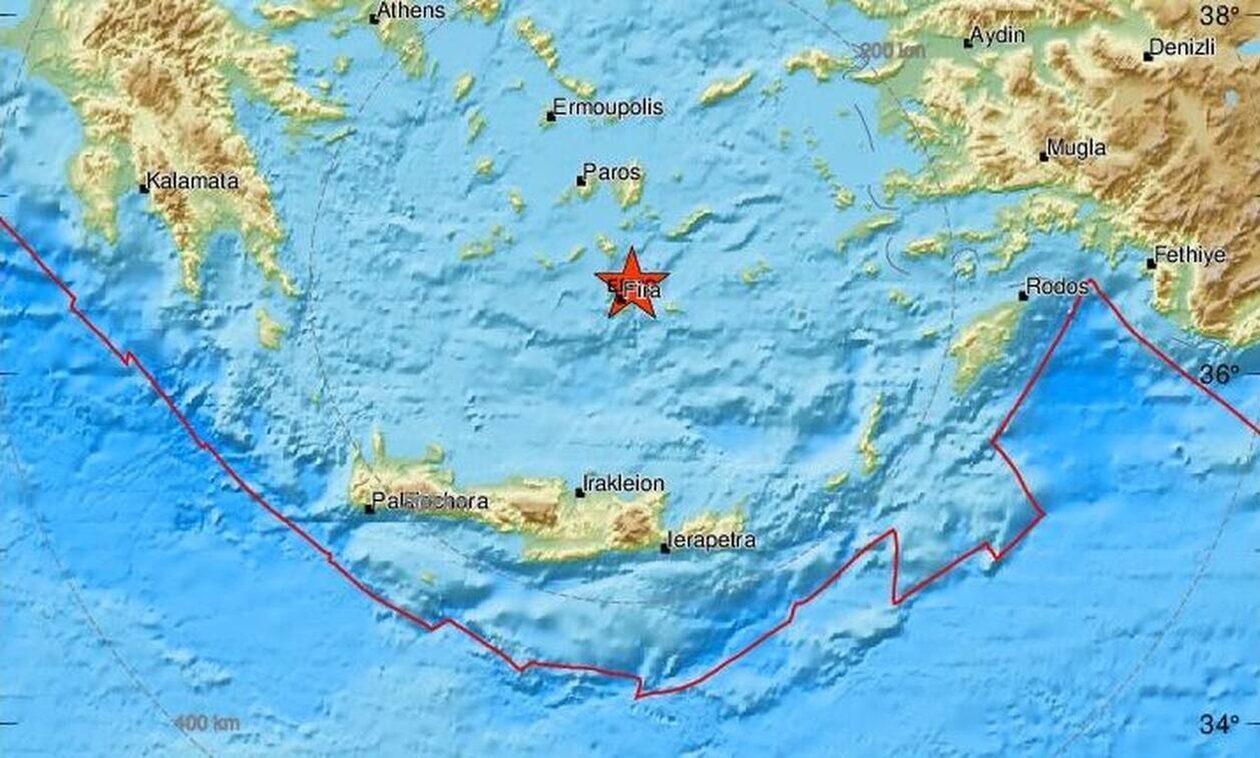 Σεισμός κοντά σε Σαντορίνη και Ανάφη