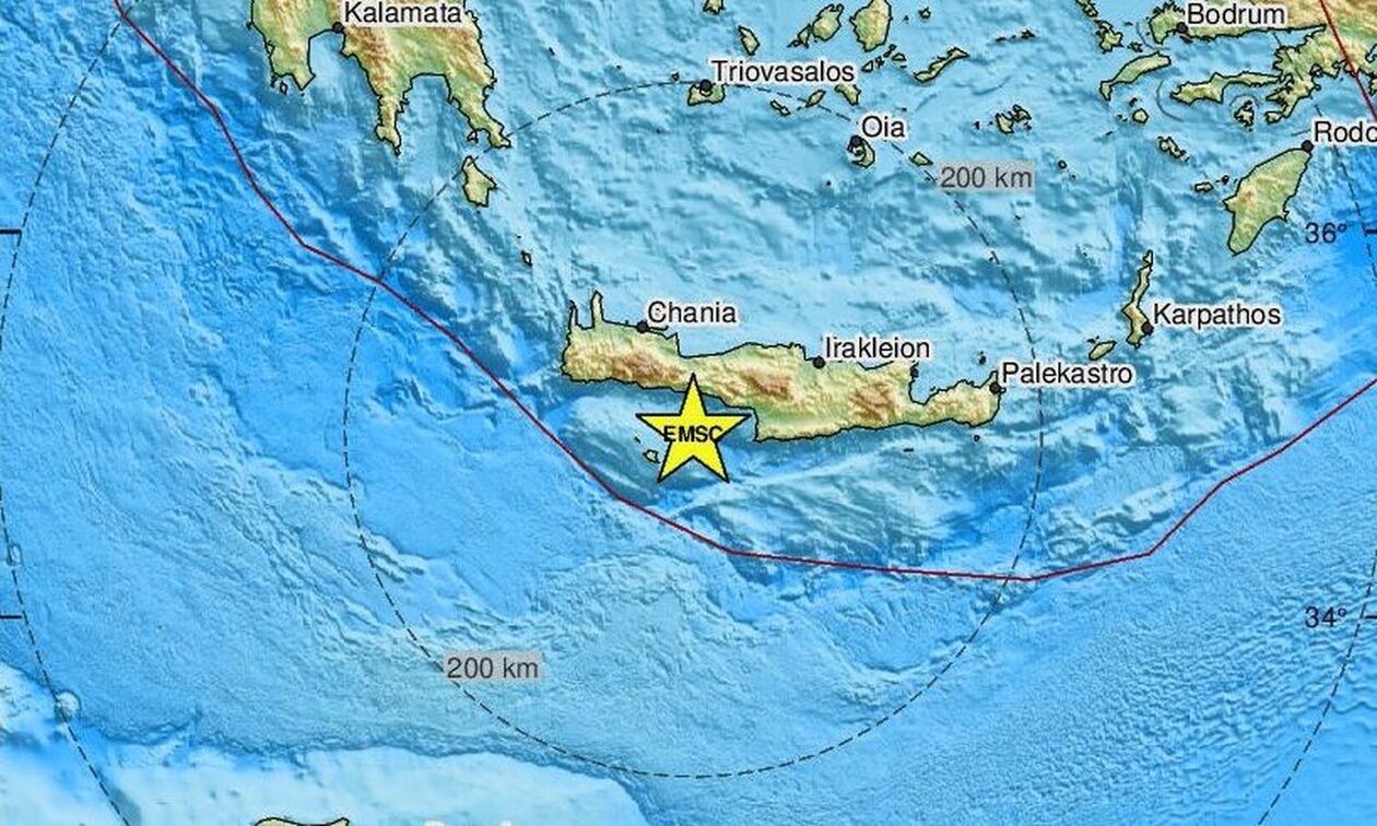Σεισμός τώρα μεταξύ Γαύδου και Κρήτης (pics)