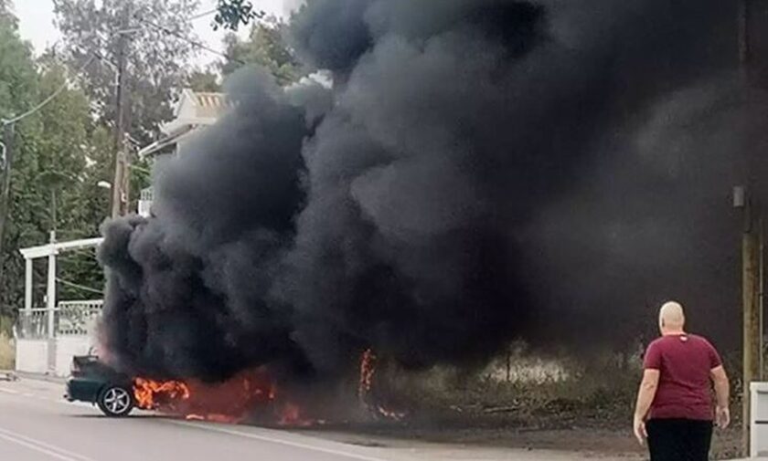 Αργολίδα: Σοκαριστικό τροχαίο - Αυτοκίνητο τυλίχθηκε στις φλόγες