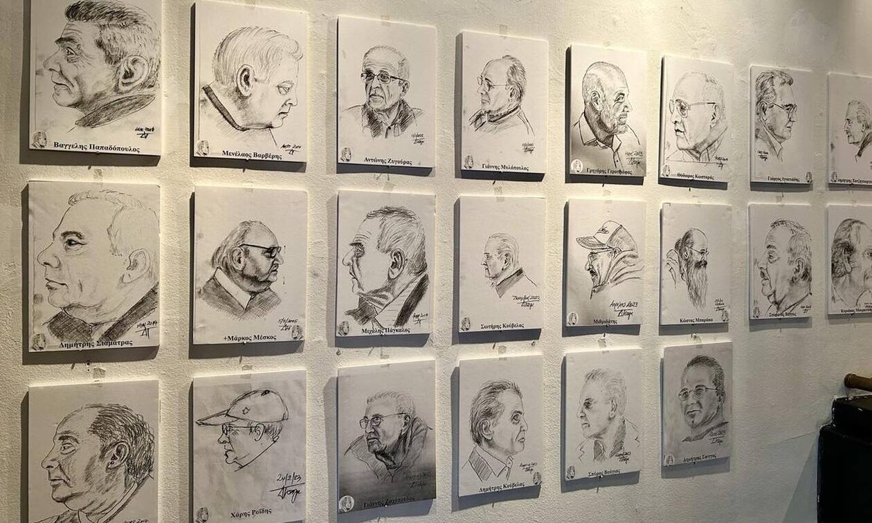 Αυτοδίδακτος σκιτσογράφος και ταχυδακτυλουργός ετών 90 εκθέτει τα πορτρέτα του και «μαγεύει»