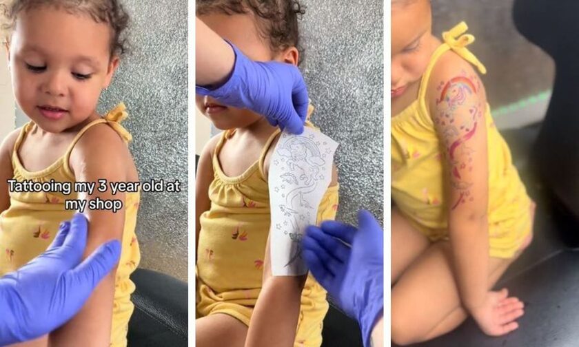 Tattoo artist υποδύθηκε ότι έκανε τατουάζ στο παιδί της