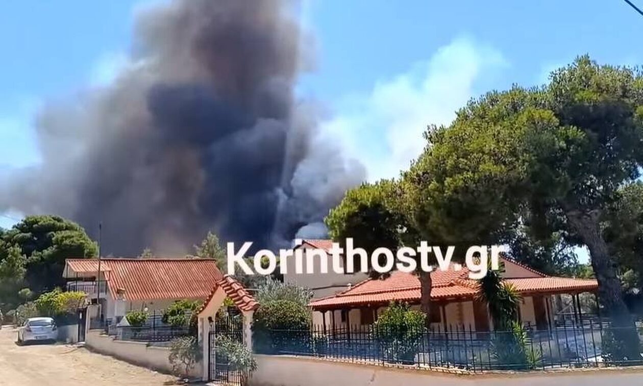 Φωτιά στο Λουτράκι: Εκκενώθηκαν προληπτικά οικισμοί και παιδικές κατασκηνώσεις - Μήνυμα του 112