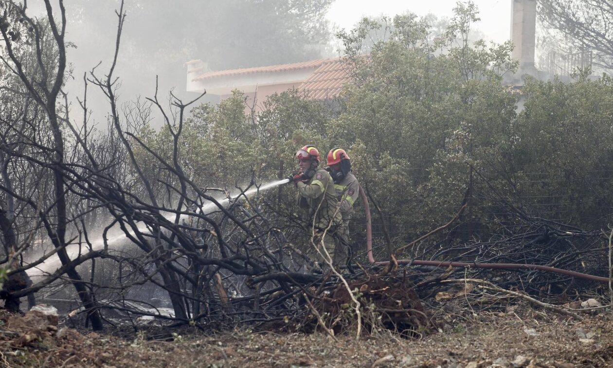 Φωτιά στη Μάνδρα: Μήνυμα για εκκένωση από το 112 και στην Οινόη