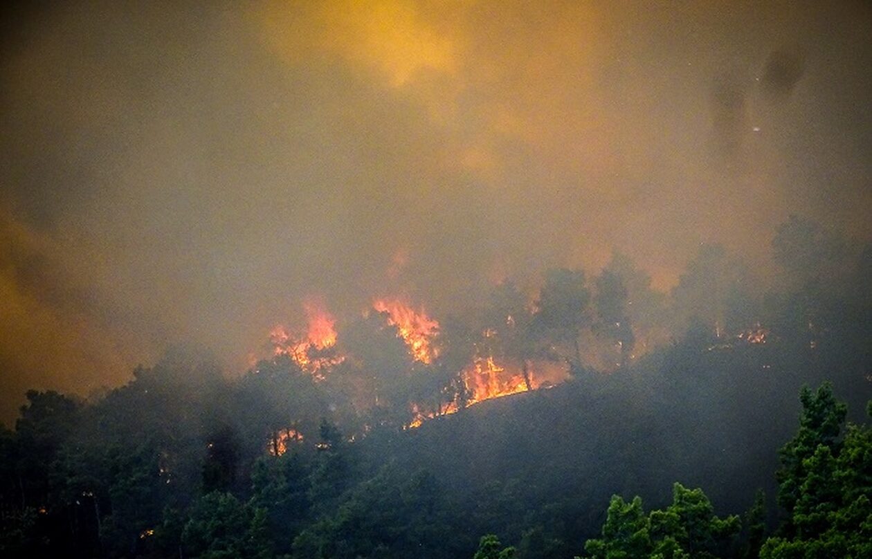 Φωτιά στη Ρόδο: Οι φλόγες διέσχισαν 7 χιλιόμετρα  σε λιγότερο από μία ώρα - Απειλούνται οικισμοί
