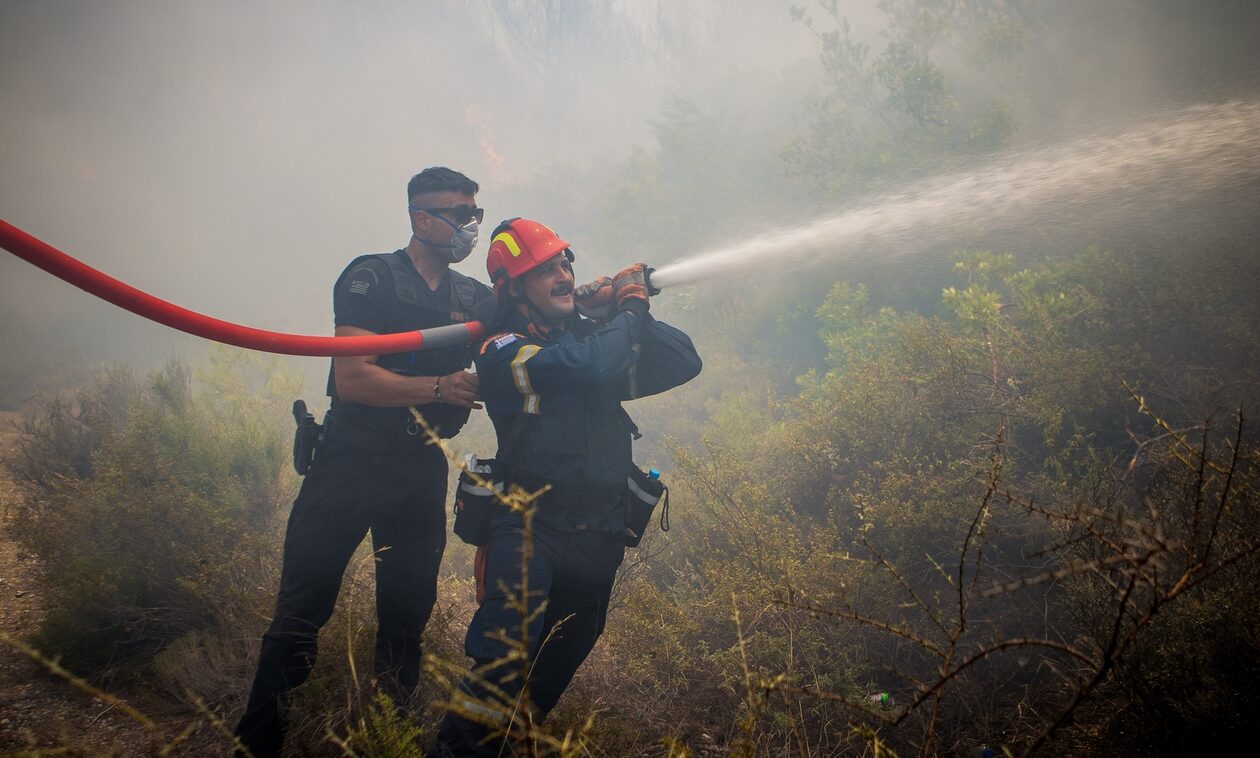Υπό μερικό έλεγχο η πυρκαγιά στην Τανάγρα Βοιωτίας