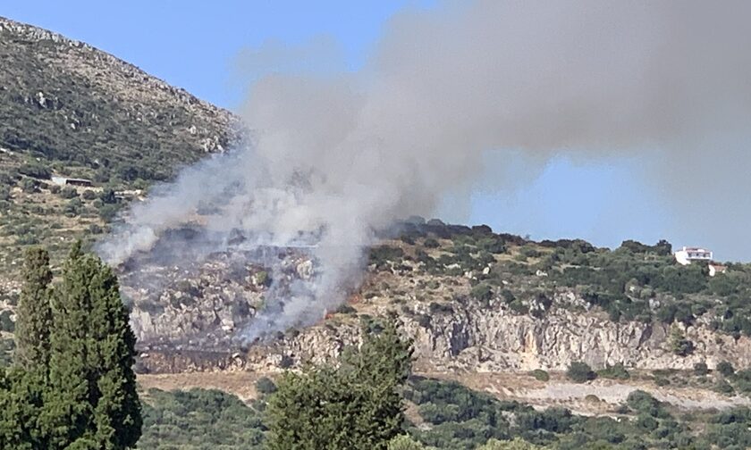 Κεφαλονιά: Στις φλόγες δασική έκταση στην περιοχή Μαρκόπουλο -  Επιχειρούν και εναέρια μέσα