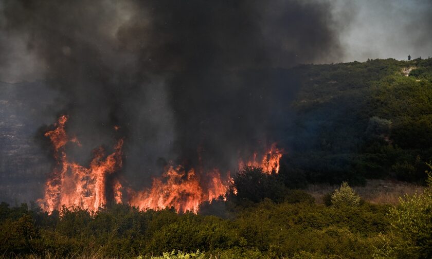 Φωτιά στη Μαγνησία: Μαίνεται από χθες το βράδυ η πυρκαγιά στον Αλμυρό
