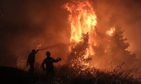 Φωτιά στη Βοιωτία: Ανεξέλεγκτο το μέτωπο της πυρκαγιάς - Δύσκολη νύχτα στο Σαράντι