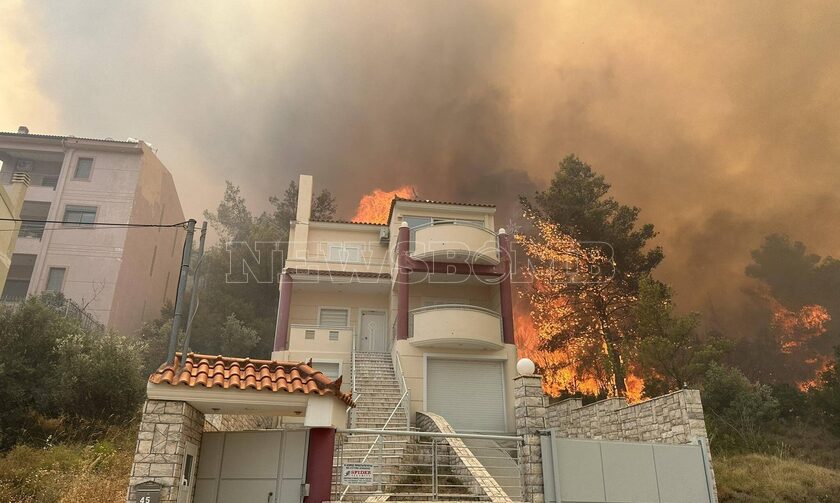 Φωτιά στη Φυλή: Καίγονται τα πρώτα σπίτια - Δραματικές ώρες για τους κατοίκους
