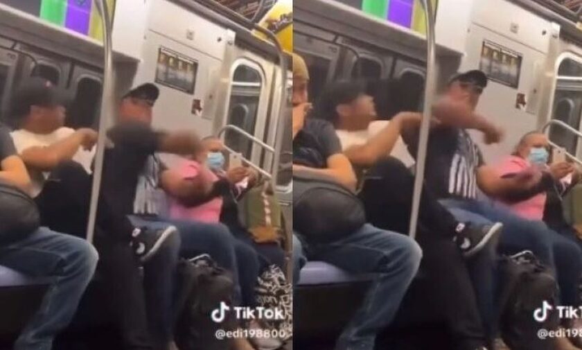 Απίστευτες σκηνές βίας στο μετρό της Νέας Υόρκης: Του έχωσε αγκωνιές επειδή κοιμήθηκε στον ώμο του