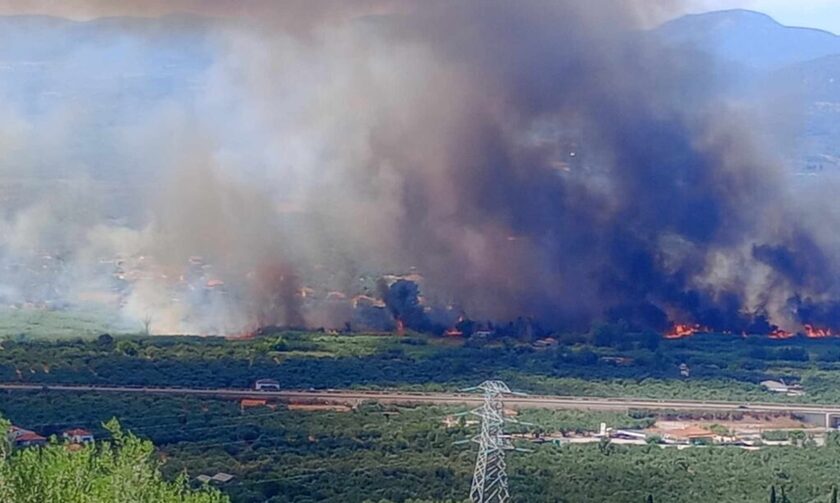 Φωτιά στην Καλαμάτα: Μήνυμα του «112» για εκκένωση της περιοχής Ασπροπουλιά