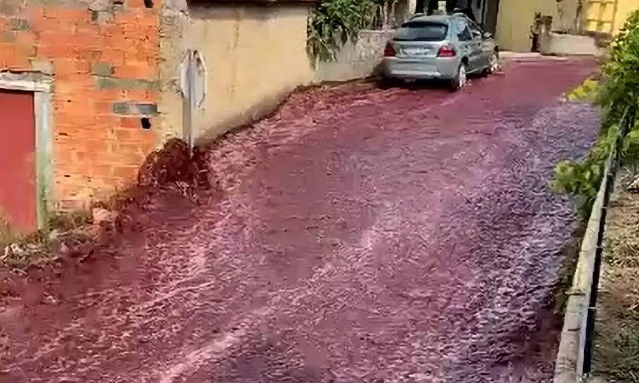 Πορτογαλία: Κόκκινο ποτάμι! 600.000 γαλόνια κρασιού ρέουν στους δρόμους