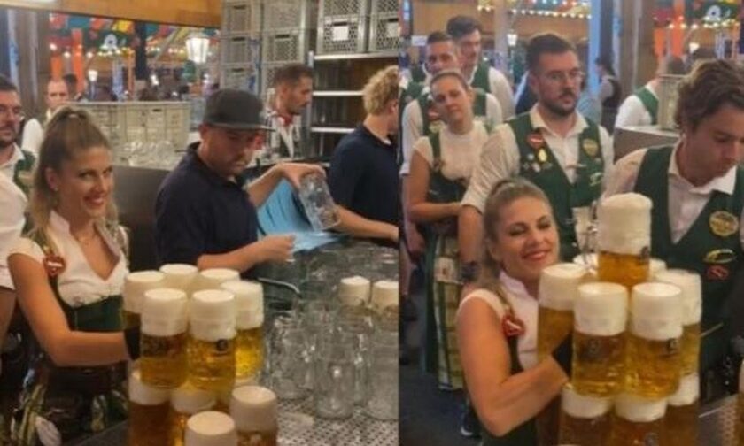 Γερμανία: Σερβιτόρα στο Oktoberfest έγινε viral αφού κουβάλησε περισσότερες από 12 μπύρες