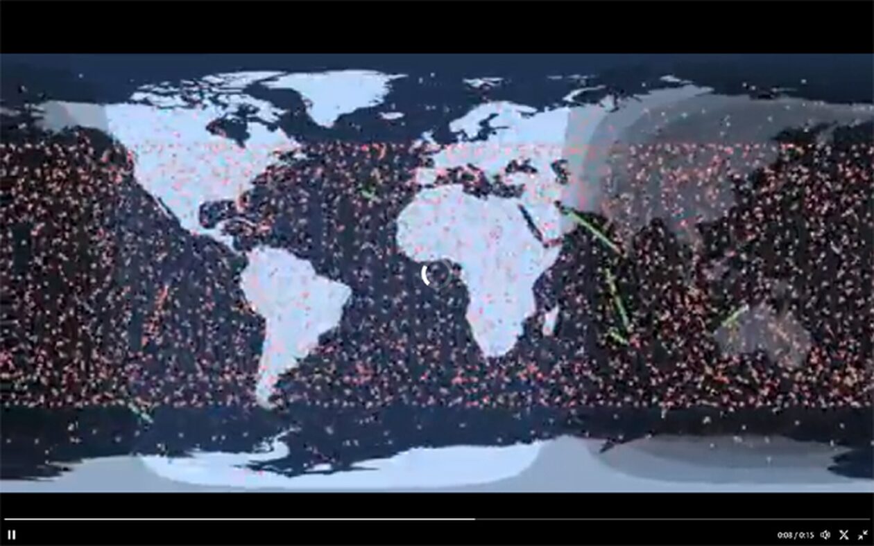 Starlink: Εντυπωσιακό βίντεο δείχνει τους 5.000 δορυφόρους του Έλον Μασκ γύρω από τη Γη