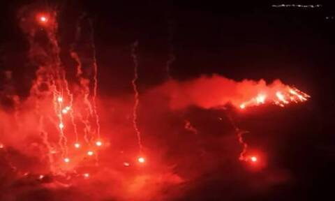 Ηφαίστειο Σαντορίνης: Η αναπαράσταση της έκρηξης από ψηλά – Εικόνες που καθηλώνουν