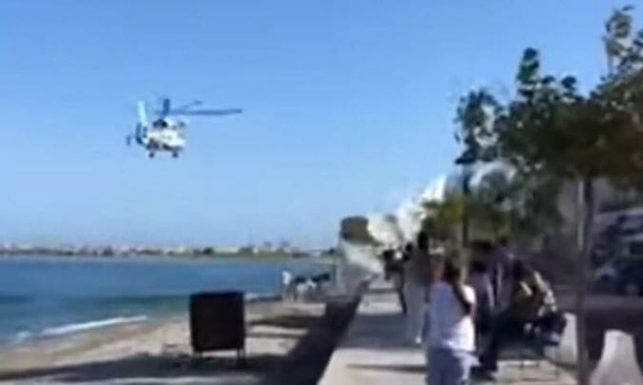 Πλαταμώνας: Βίντεο με ελικόπτερο του λιμενικού να πετάει χαμηλά