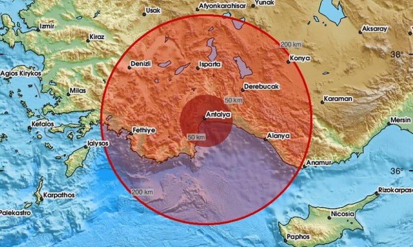 Σεισμός στην Αττάλεια της Τουρκίας - Αισθητός και στο Καστελόριζο