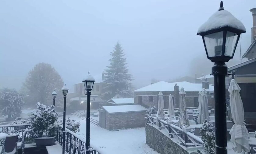 Φλώρινα: Ήρθαν τα πρώτα χιόνια - Στα «λευκά» ντύθηκαν Νυμφαίο και Ποσειδέρι (pics)