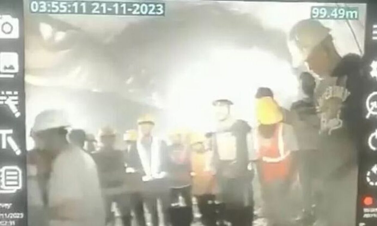Θρίλερ στην Ινδία: Τα πρώτα πλάνα από τους εργάτες που παραμένουν εγκλωβισμένοι σε τούνελ - Bίντεο
