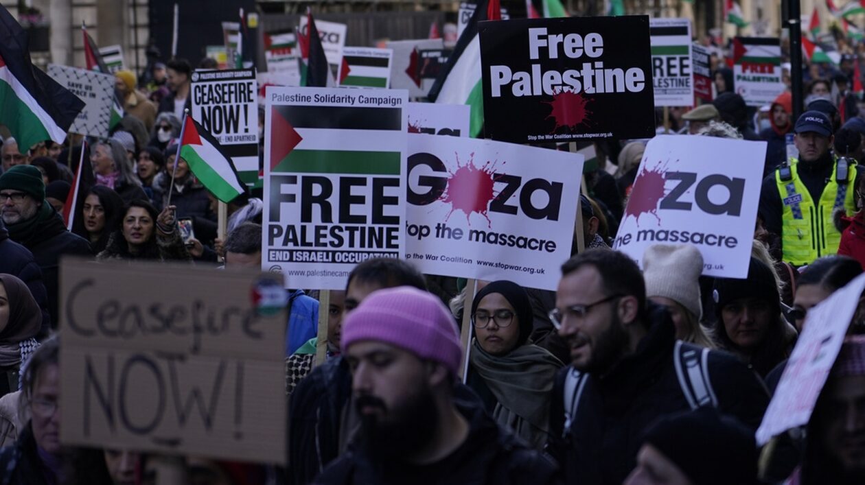 Βρετανία: Διαδήλωση στο Λονδίνο υπέρ των Παλαιστινίων