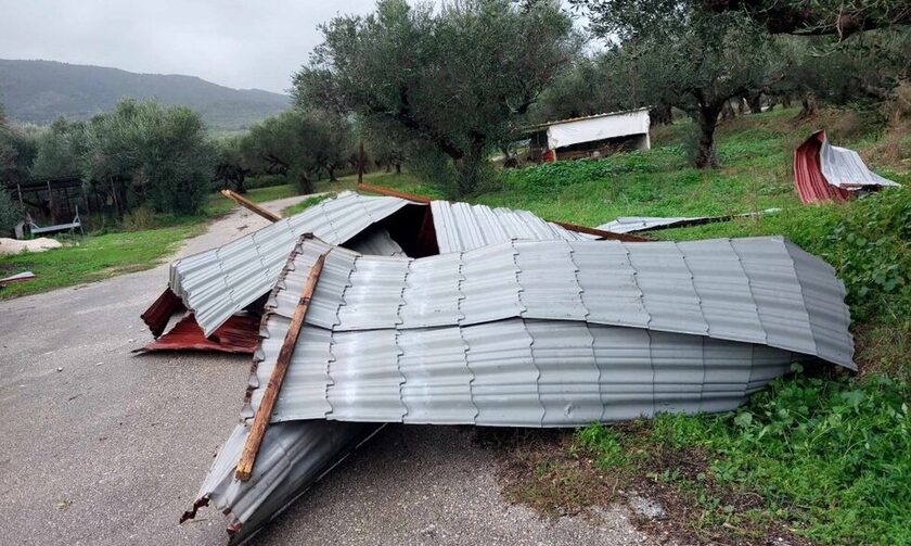 Ζάκυνθος: Σοβαρές ζημιές σε αποθήκες από ανεμοστρόβιλο που σάρωσε το Μουζάκι