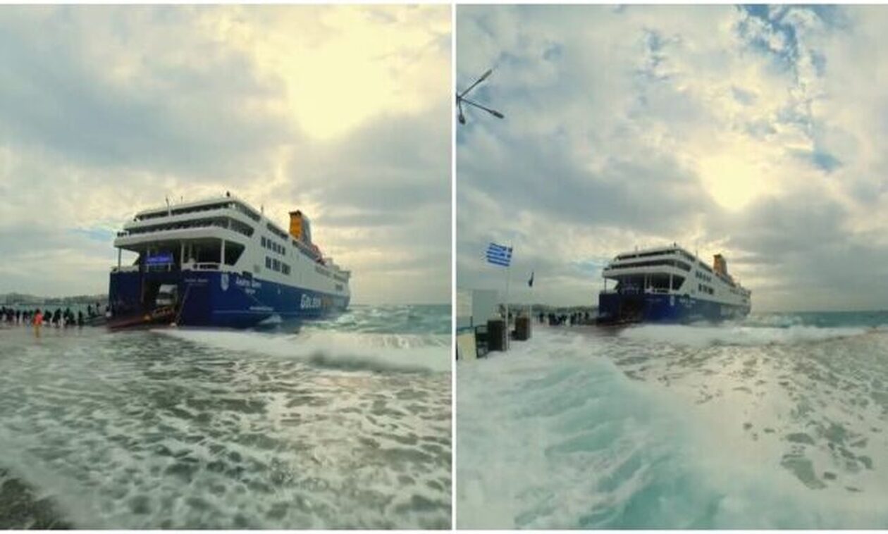 Τήνος: Εντυπωσιακό timelapse βίντεο - Η θάλασσα να βγαίνει στο λιμάνι κατά την άφιξη πλοίου
