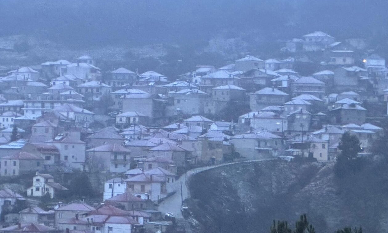 Κακοκαιρία: Ξεκίνησε η χιονόπτωση στα χωριά της Λάρισας – Πανέμορφες λευκές εικόνες