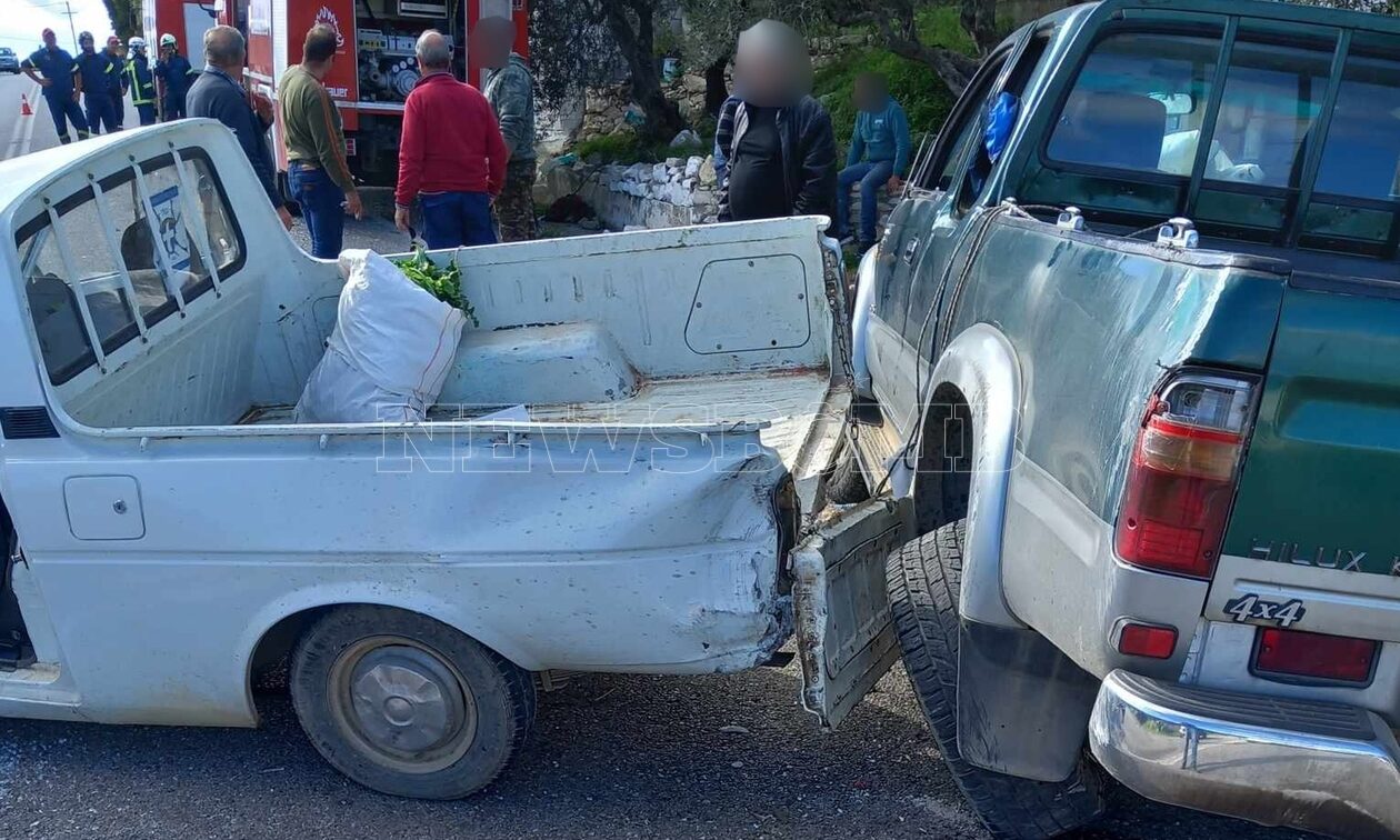 Σοβαρό τροχαίο στην Κίσσαμο: Δύο τραυματίες ύστερα από σύγκρουση αγροτικών (εικόνες)
