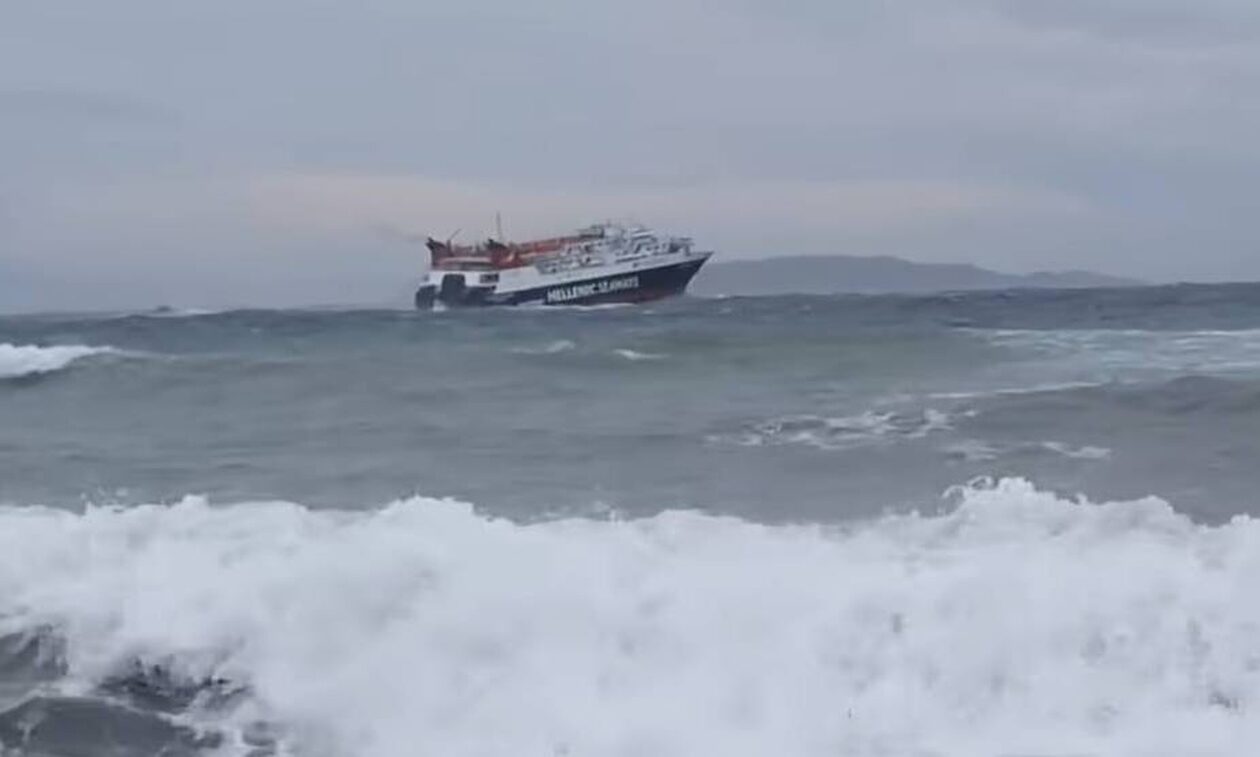 Συγκλονιστικό βίντεο! Το Skiathos Express παλεύει με τα κύματα ανοιχτά της Σκοπέλου