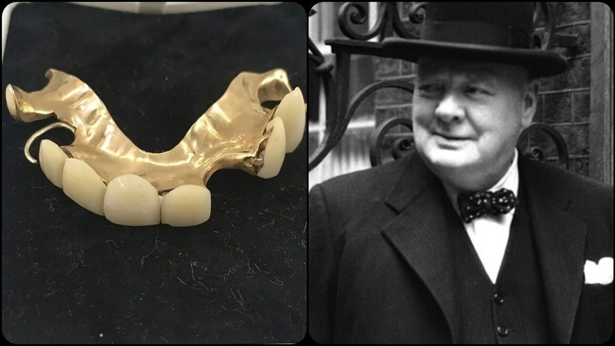 Στο σφυρί τα ψεύτικα δόντια του Ουίνστον Τσόρτσιλ που κάλυπταν το τραύλισμά του