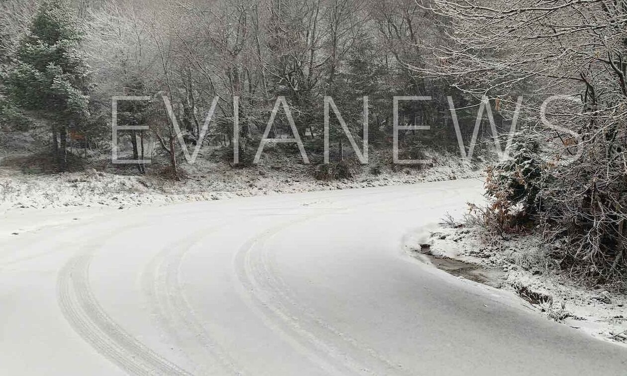 Εύβοια: Χιόνια στις ορεινές περιοχές - Ποιοι δρόμοι είναι κλειστοί και ποια σχολεία δεν ανοίγουν