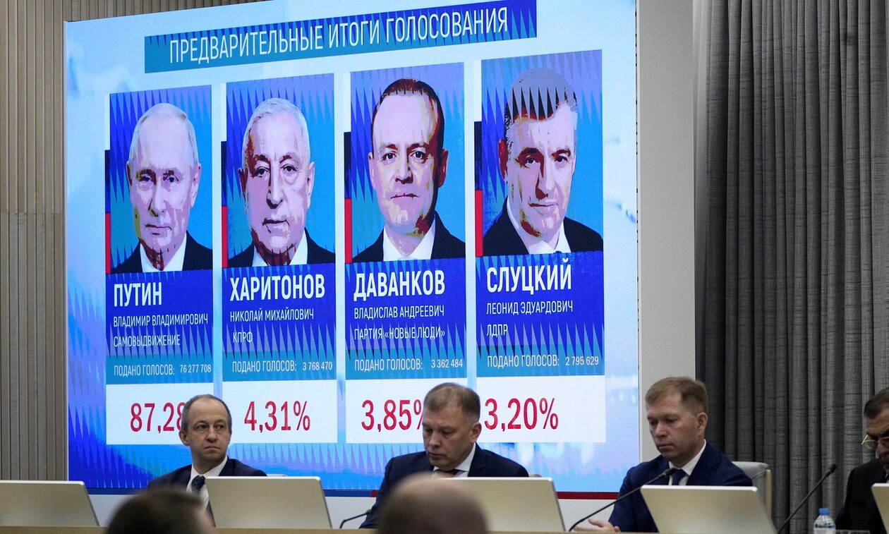 Ρωσία: Ανακοινώθηκαν τα επίσημα αποτελέσματα των εκλογών - Σαρωτική νίκη Πούτιν με 87,28%