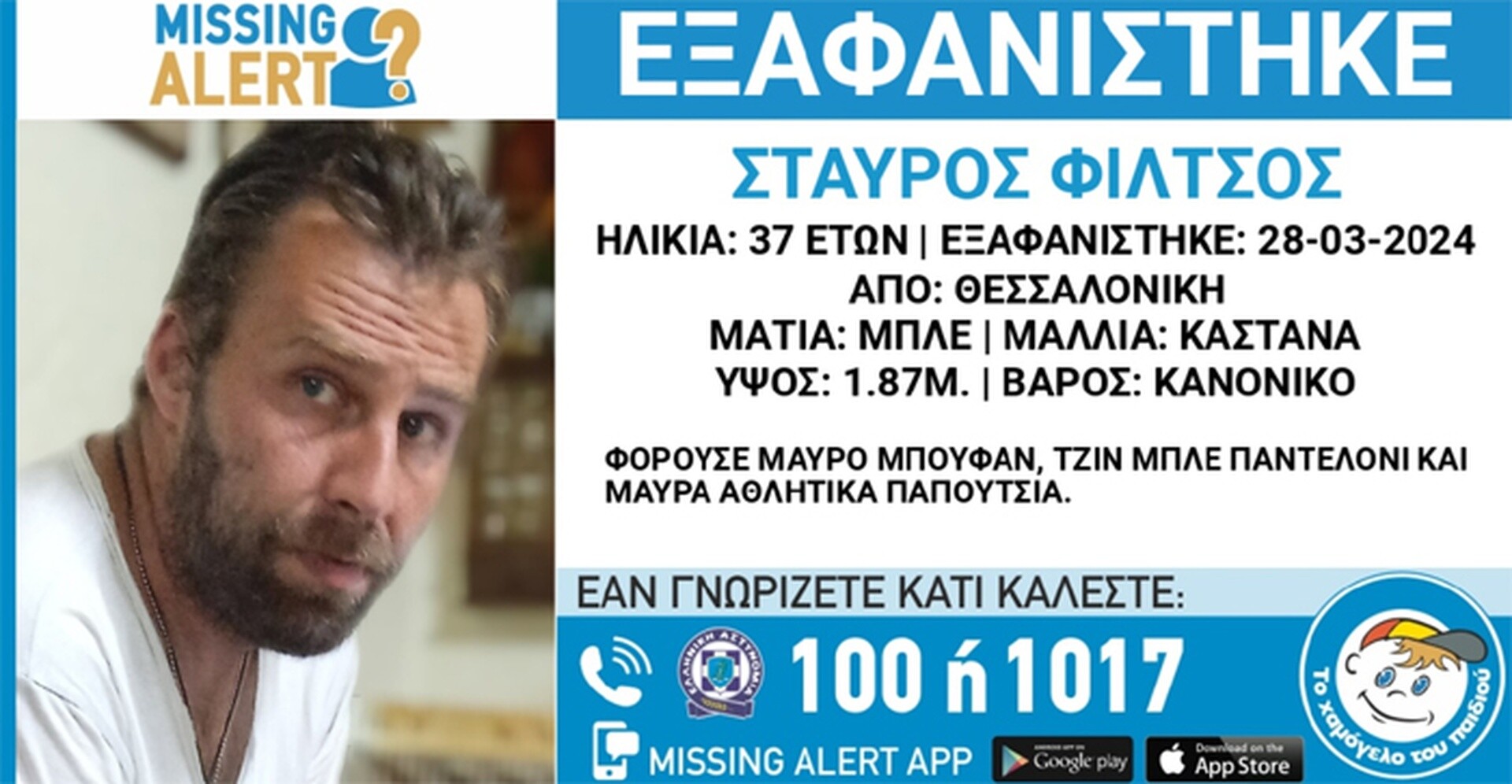 Missing alert στη Θεσσαλονίκη: Συναγερμός για την εξαφάνιση 37χρονου