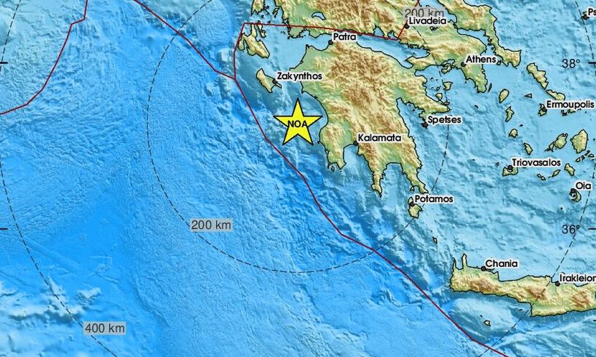Σεισμός δυτικά της Πελοποννήσου – Κοντά στις Στροφάδες το επίκεντρο Ειδήσεις