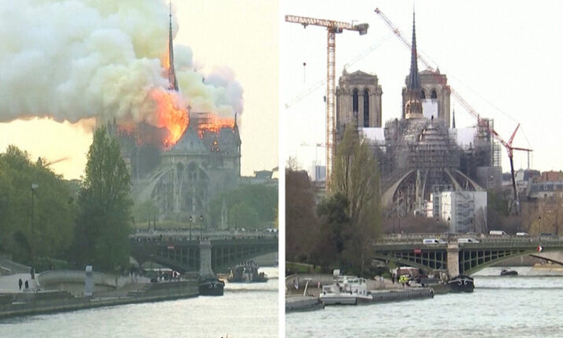 Παναγία των Παρισίων: Το πριν και το μετά πέντε χρόνια μετά την πυρκαγιά (vid)