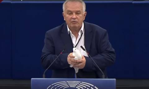 Ευρωβουλευτής απελευθέρωσε… περιστέρι μέσα στο ευρωκοινοβούλιο