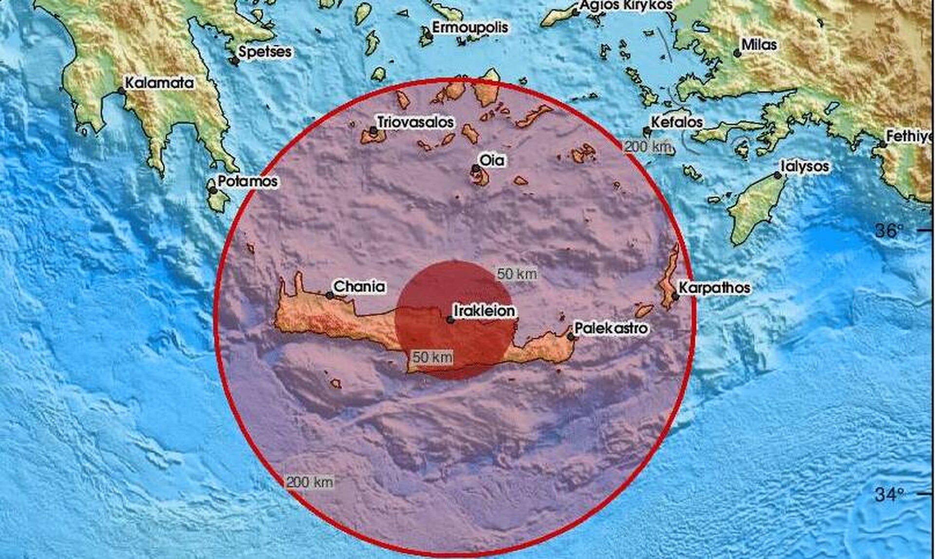 Σεισμός 3,9 Ρίχτερ στο Ηράκλειο Κρήτης